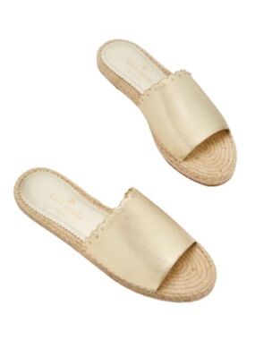 NWT! KATE SPADE GIOVANNA METALLIC SLIDES